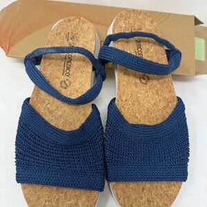 Arcopedico Arenal Blue Jean Knit Comfort Sandals 3821 Womens 41 Made in Portugal
